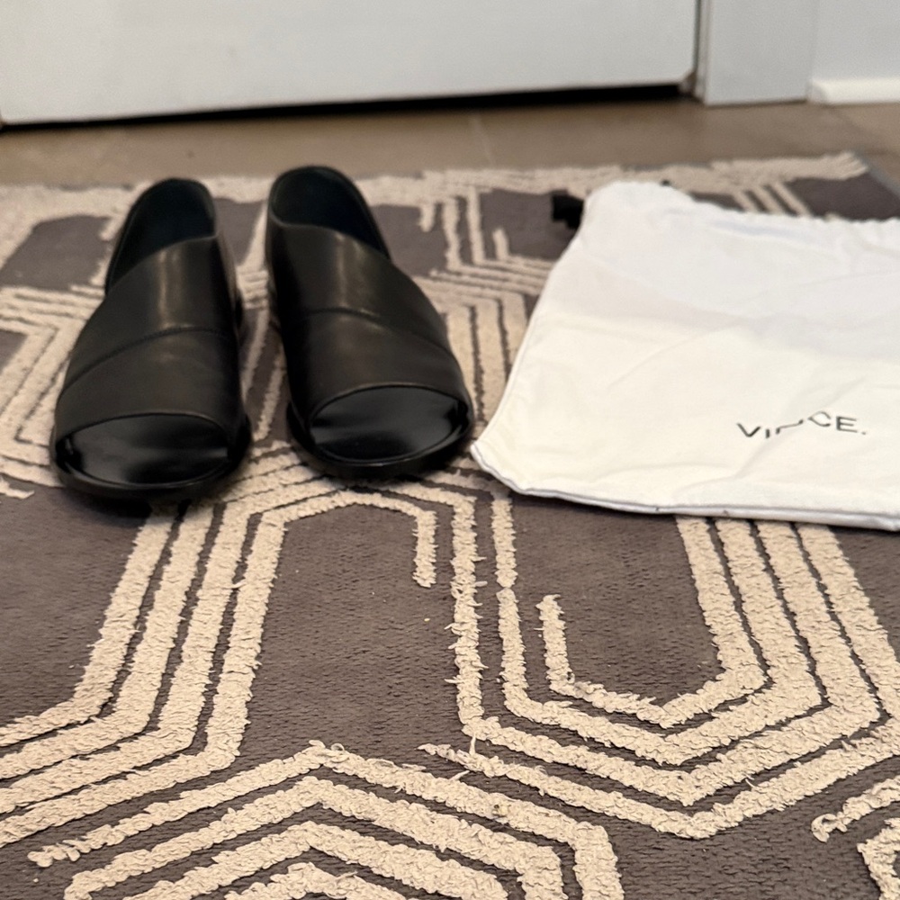 Vince Black Leather Sandals